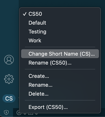 profile settings